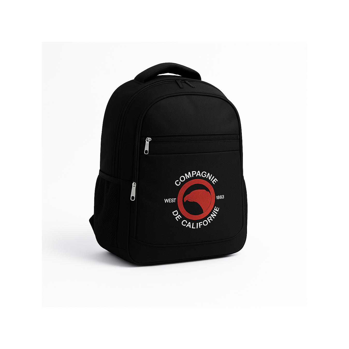 Sac à dos / cartable grand logo Label noir Compagnie de Californie