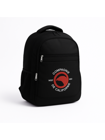 Sac à dos / cartable grand logo Label noir Compagnie de Californie