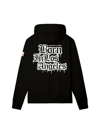 SS26 KIDS SWEAT ZIP BORN IN LA NOIR