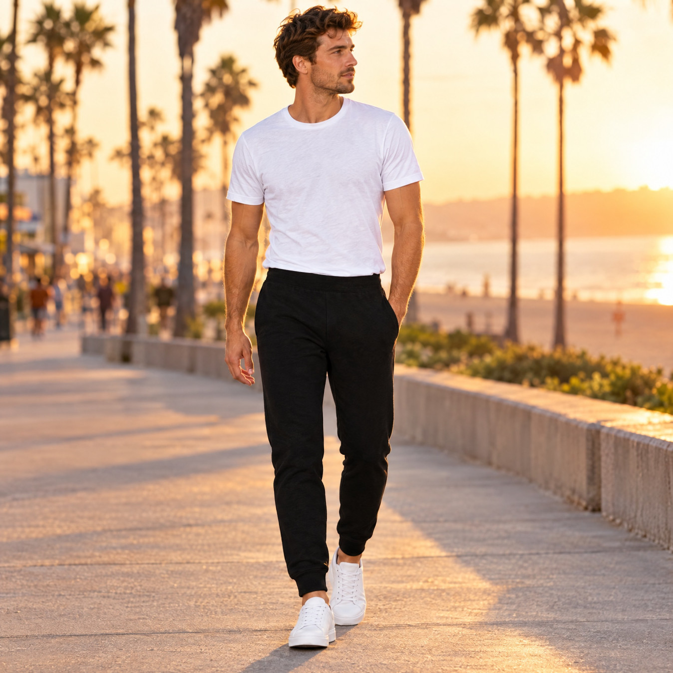 Jogging Diego noir Compagnie de Californie - photo lifestyle