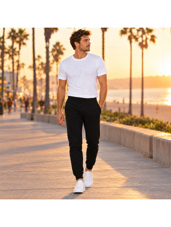 Jogging Diego noir Compagnie de Californie - photo lifestyle